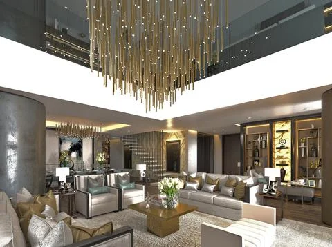 3d Render of Living Room Illustrazione stock