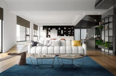 3d Render of Living Room イラスト素材