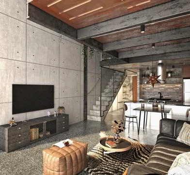 3d Render of Living Room イラスト素材