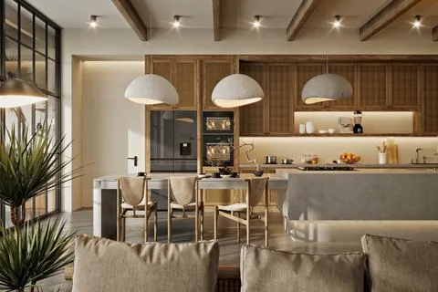 3d Render of Living Room 库存插图