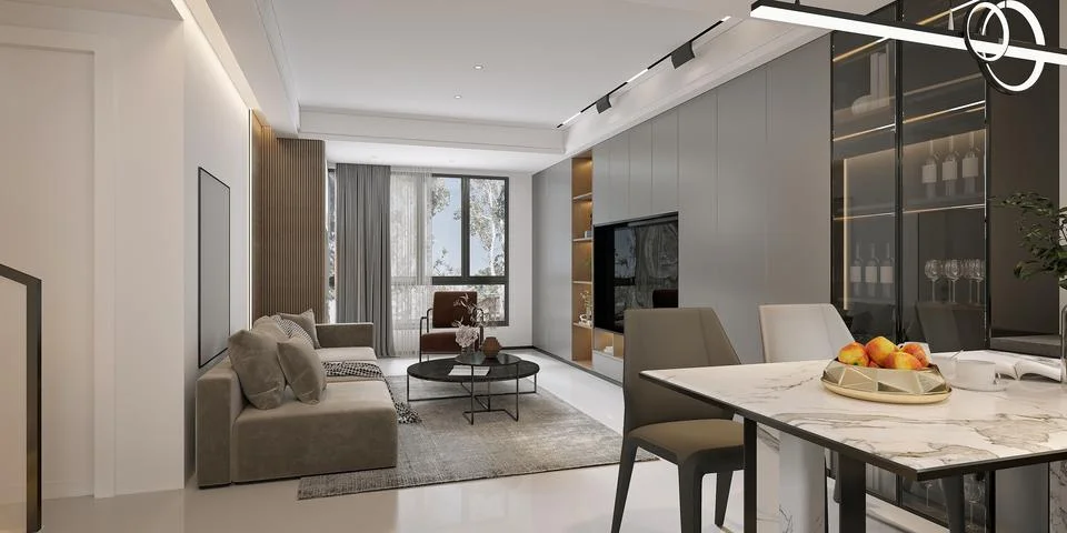 3d Render of Living Room Stock Illustration