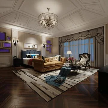 3d Render of Living Room Stock Illustration