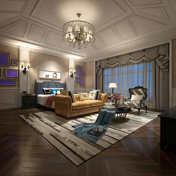 3d Render of Living Room Stock Illustration