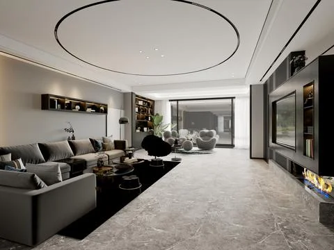 3d Render of Living Room Stock Illustration