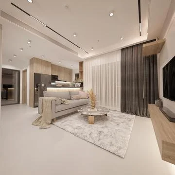3d Render of Living Room Stock Illustration