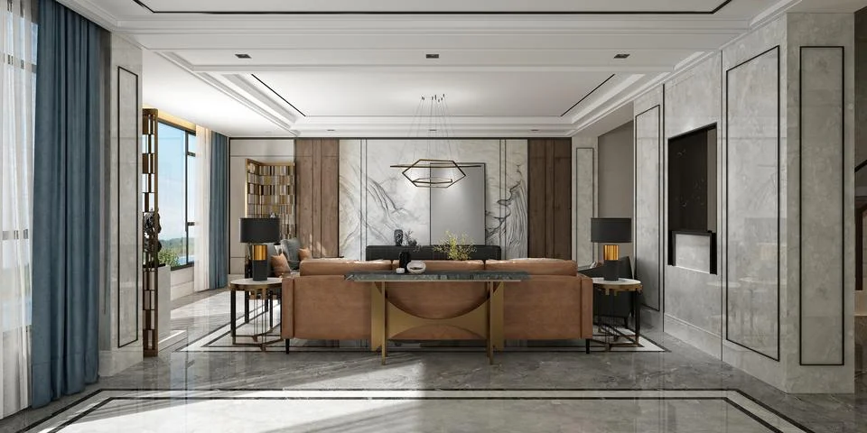 3d Render of Living Room Stock Illustration