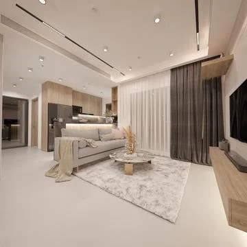 3d Render of Living Room Stock Illustration