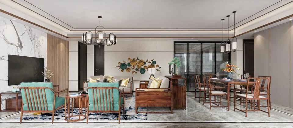 3d Render of Living Room Illustrazione stock