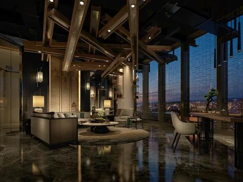3d Render of Living Room Illustrazione stock