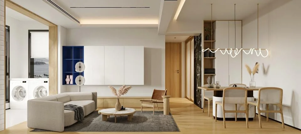 3d Render of Living Room 스톡 일러스트