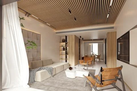 3d Render of Living Room Illustrazione stock