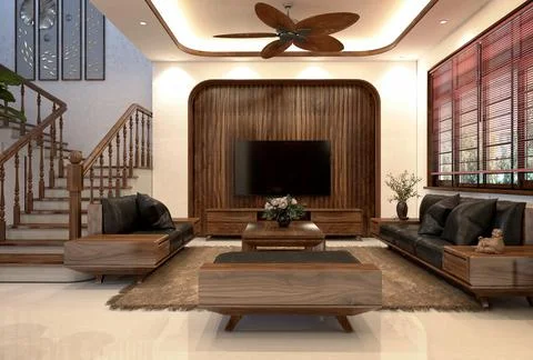 3d Render of Living Room Stock Illustration