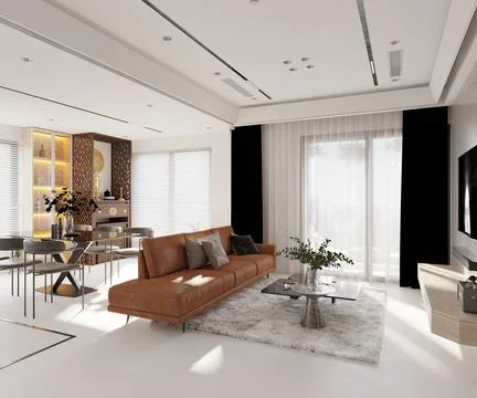3d Render of Living Room Illustrazione stock