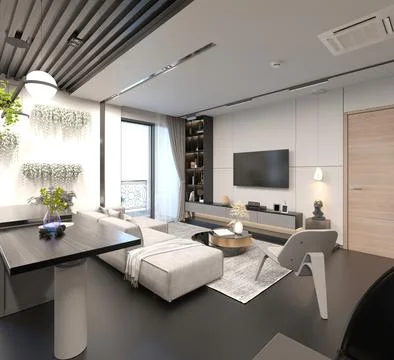 3d Render of Living Room Illustrazione stock