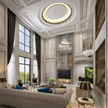 3d Render of Living Room Stock Illustration