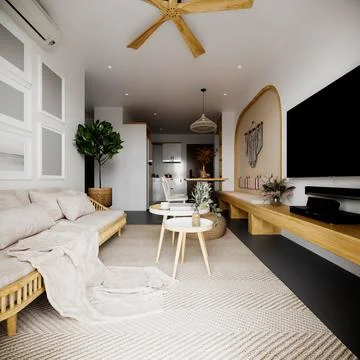 3d Render of Living Room Stock Illustration