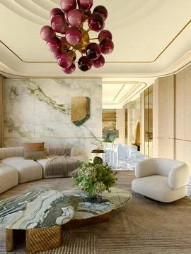 3d Render of Living Room Stock Illustration
