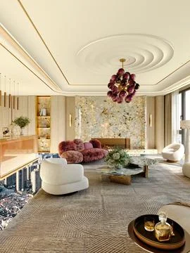 3d Render of Living Room Stock Illustration