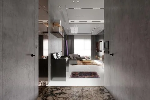 3d Render of Living Room Stock Illustration