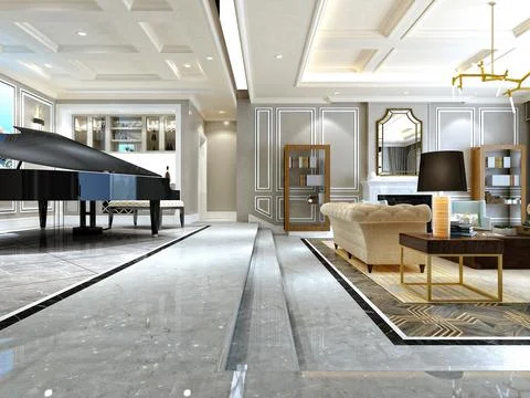 3d Render of Living Room Stock Illustration