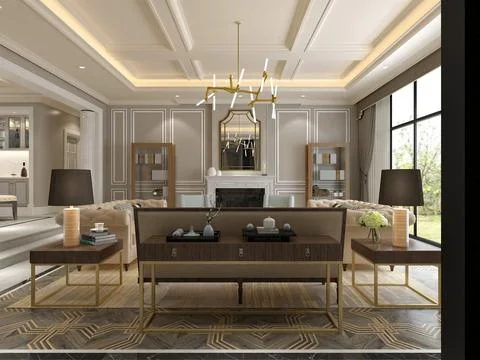3d Render of Living Room Stock Illustration