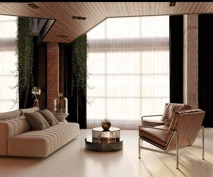 3d Render of Living Room Stock Illustration