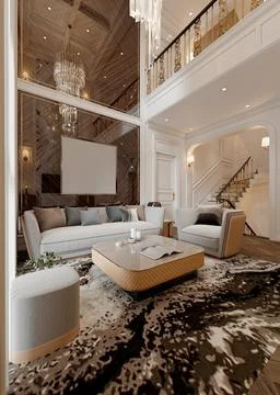 3d Render of Living Room Stock Illustration
