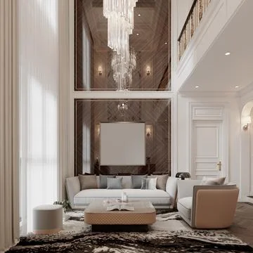 3d Render of Living Room Stock Illustration