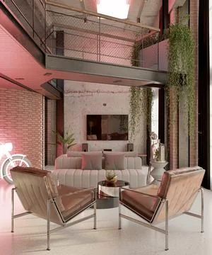 3d Render of Living Room Stock Illustration