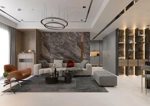 3d Render of Living Room Stock Illustration