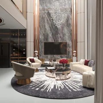 3d Render of Living Room Stock Illustration