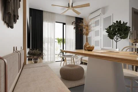 3d Render of Living Room Stock Illustration