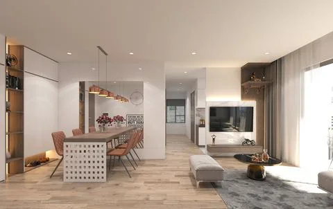 3d Render of Living Room Stock Illustration