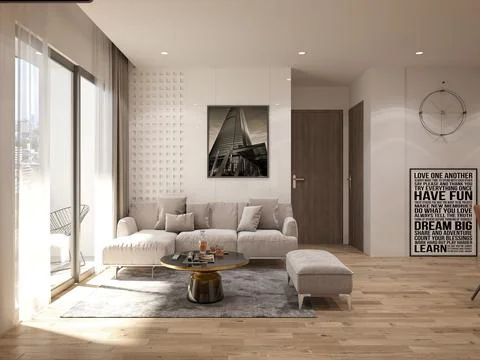 3d Render of Living Room Stock Illustration