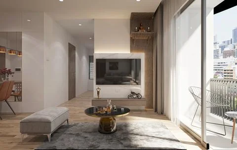 3d Render of Living Room Stock Illustration