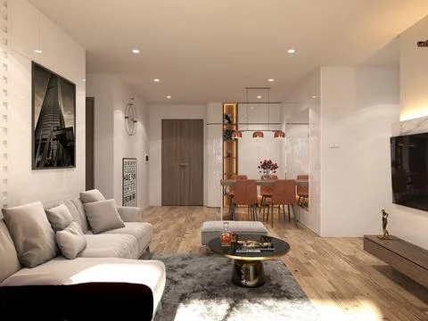 3d Render of Living Room Stock Illustration