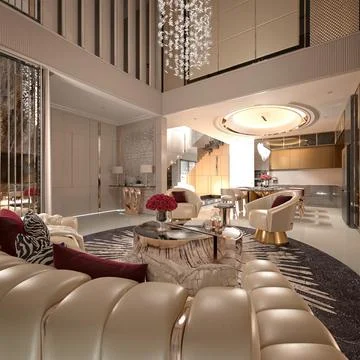 3d Render of Living Room Stock Illustration