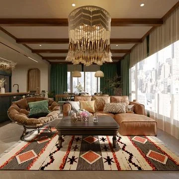 3d Render of Living Room Stock Illustration