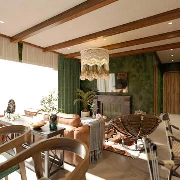 3d Render of Living Room Stock Illustration