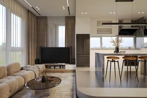 3d Render of Living Room Stock Illustration