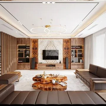 3d Render of Living Room Stock Illustration
