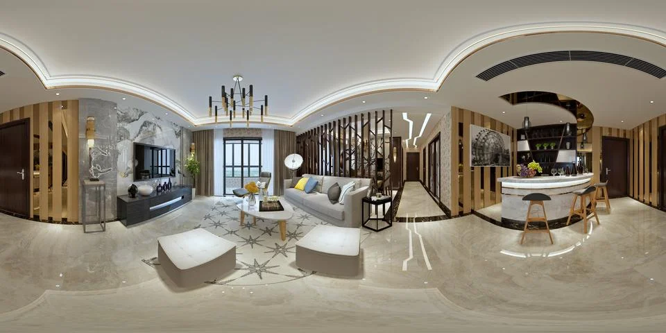 3d Render of Living Room Stock Illustration