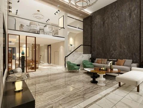 3d Render of Living Room Stock Illustration