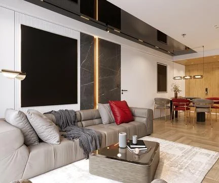 3d Render of Living Room Stock Illustration