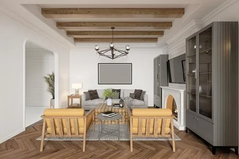 3d Render of Living Room Stock Illustration
