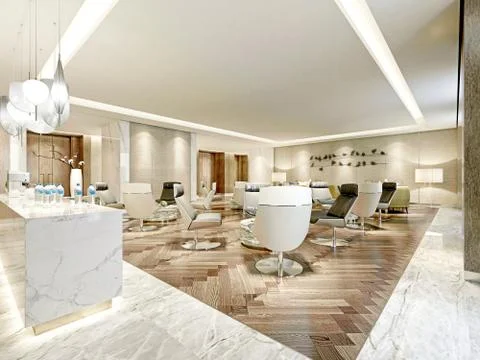 3d render of lobby and bar Stock Illustration