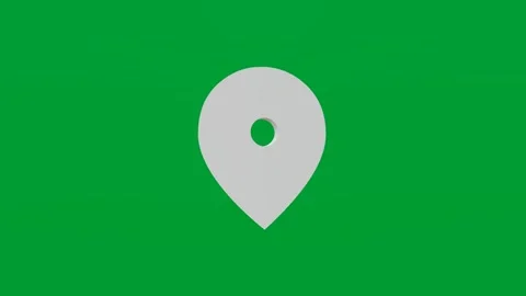 3D render of location mark icon on chroma key green screen background Stock Footage 335459268