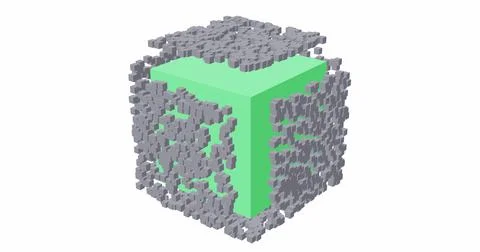 3d render logo cube shape urban concept Stock-Illustration