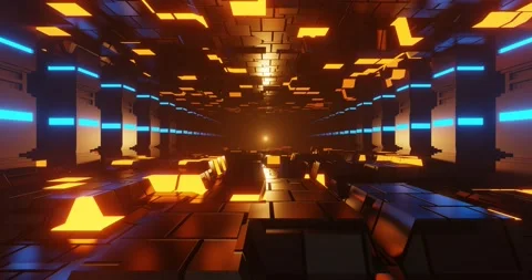 3d render loop motion of sci-fi corridor. Stock Footage 135258911