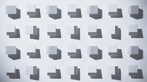 3d render looping abstract geometric motion background. Rotating white cubes. 4K Stock Footage 240309011